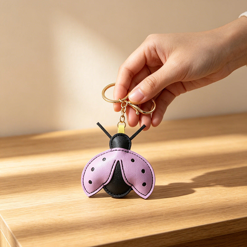 Wholesale Cute Leather Ladybug Keychain Bag Charm for Resale