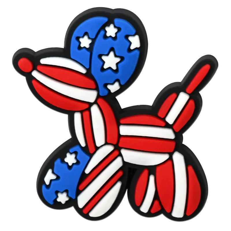 Wholesale Random 100pcs Cartoon Balloon Dog Series  PVC Soft Rubber Shoe Buckle Decoration