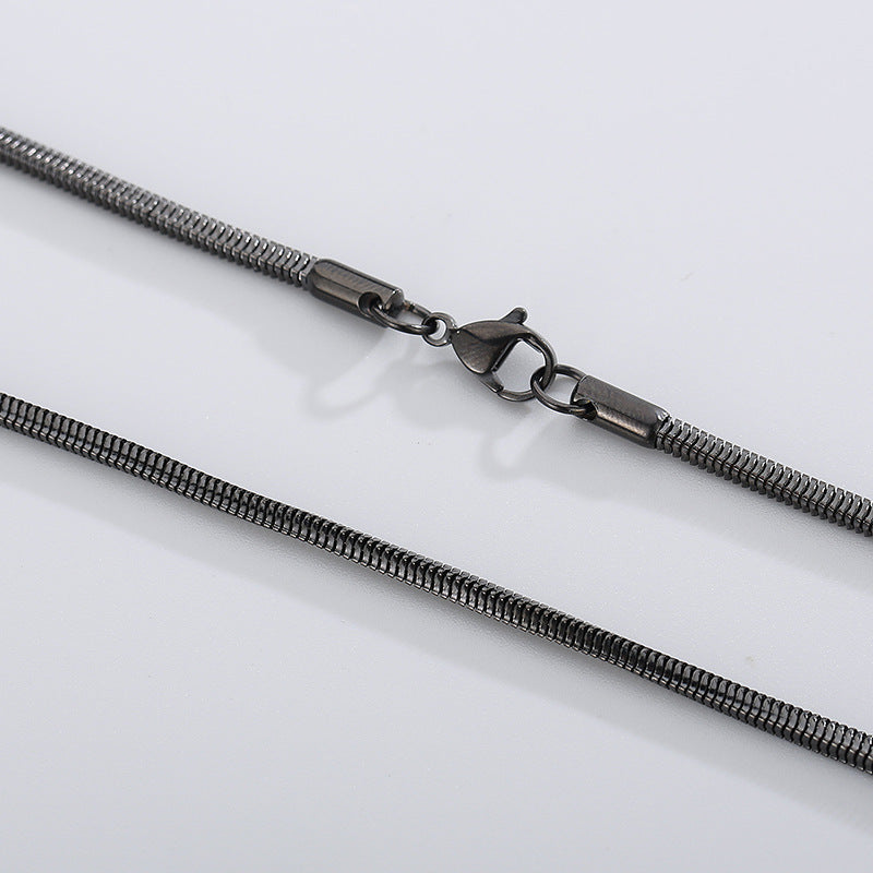 Wholesale 304 Titanium Steel Necklace Square Snake Bone Chain ACC-NE-KaLun004