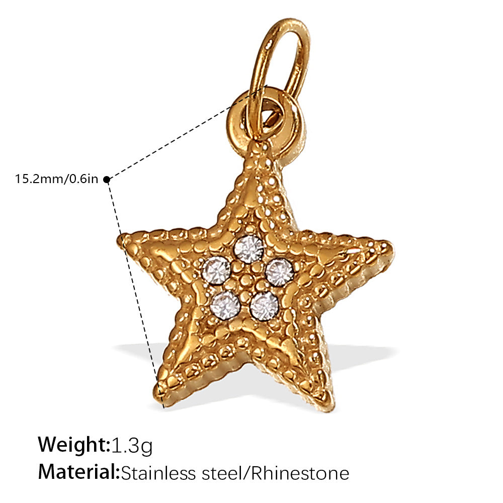 Wholesale Personalized Creative Ins Diamond Star Stainless Steel Pendant