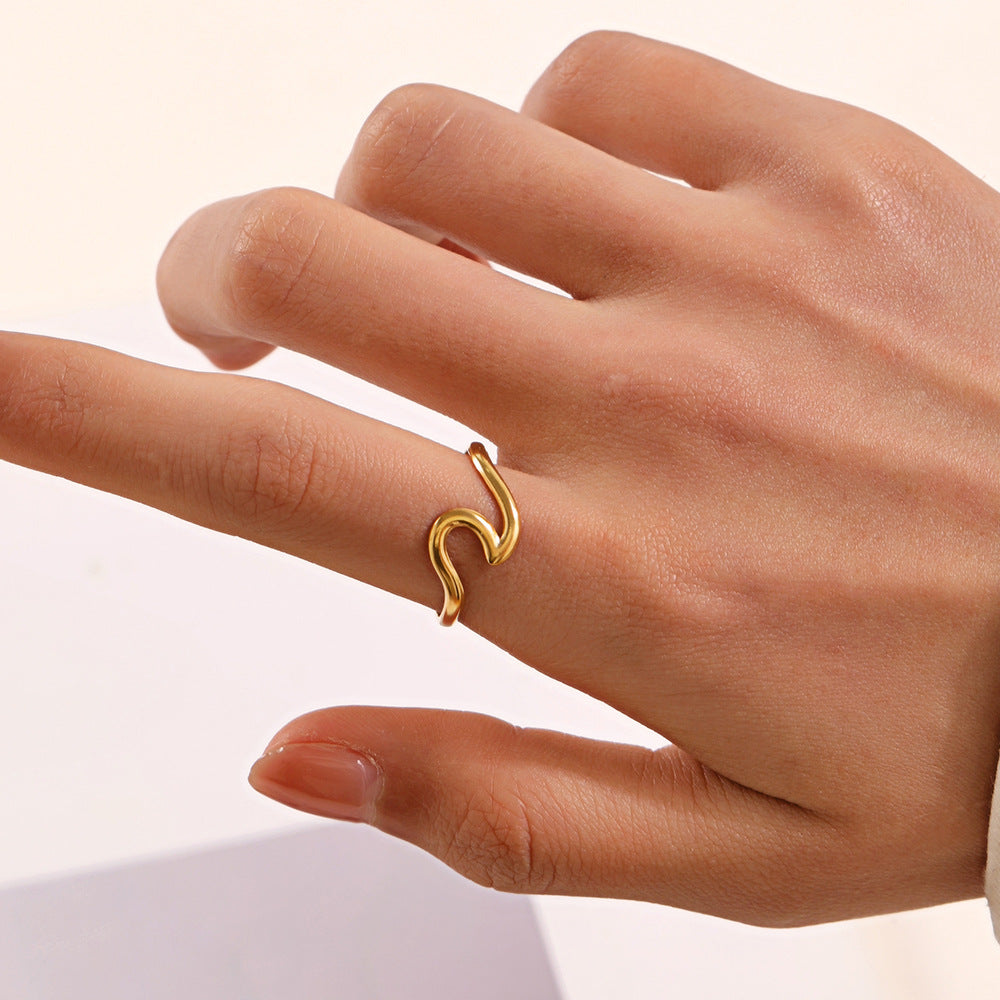 Wholesale Minimalist Irregular Stainless Steel Ring Jewelry Accessory for Boutique Resale