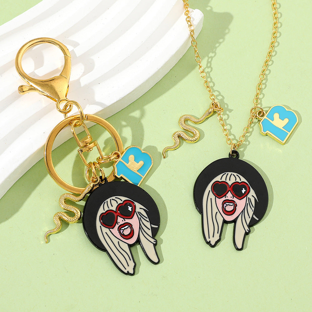 Wholesale Star Necklaces Metal Keychains ACC-NE-Zhuox003