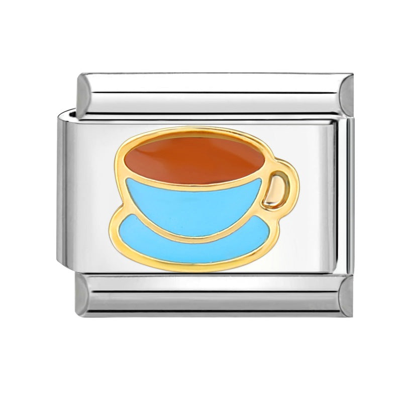 Wholesale  Italian Charm Bracelet 9mm DIY  Blue Series Creative Stainless Steel Composable Bracelet