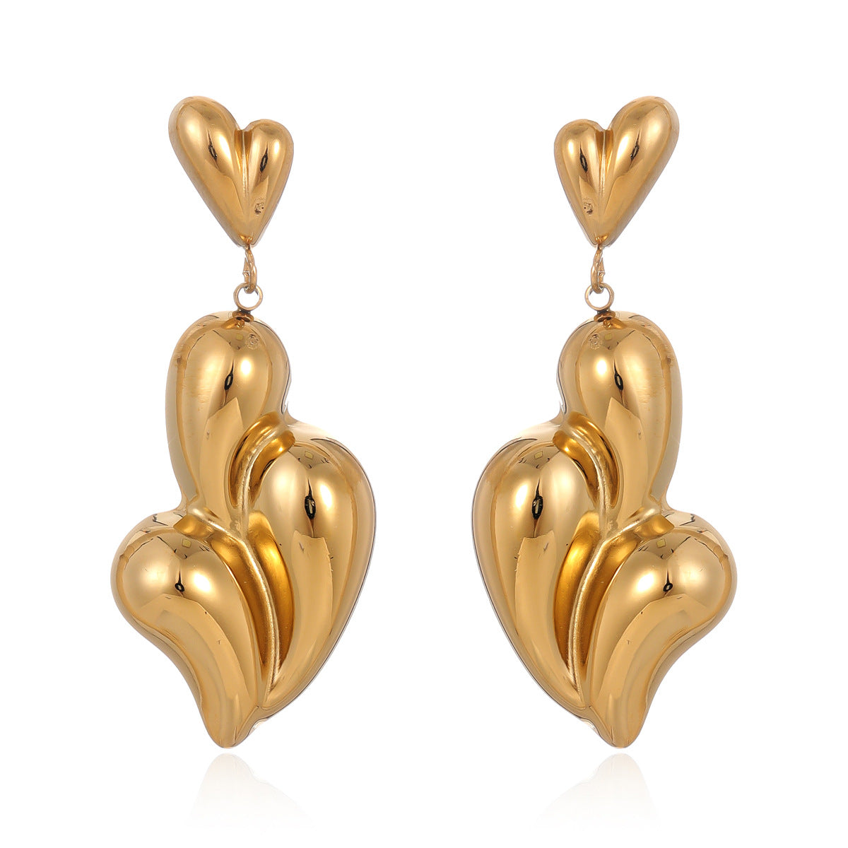 Wholesale  Retro Stainless Steel Love Irregular Earrings
