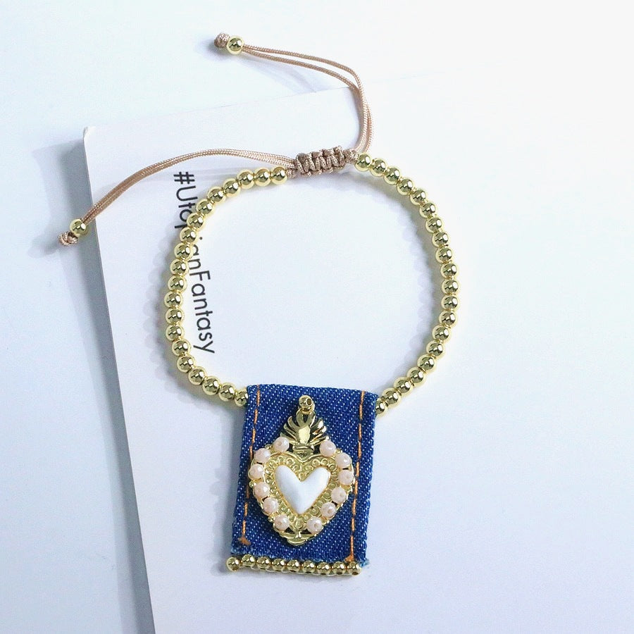 Wholesale Copper bead heart-shaped bracelet