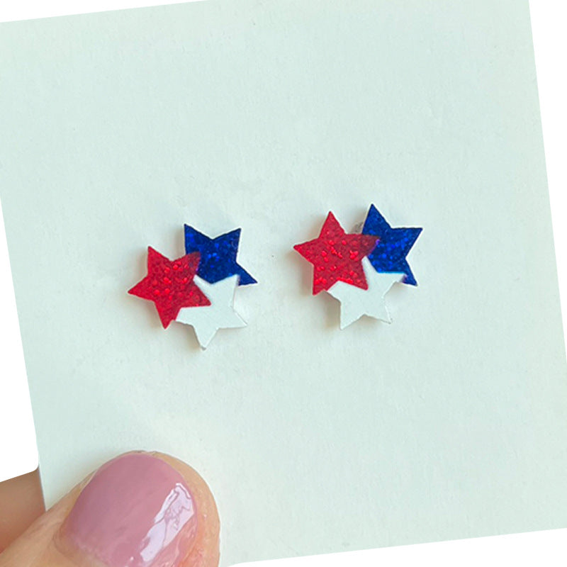 Wholesale Independence Day Small Exquisite Shiny Bright Earrings