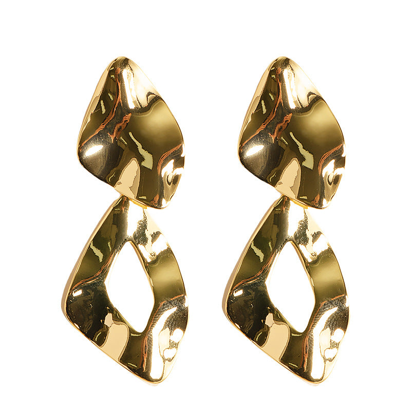 Wholesale  exaggerated  irregular geometric bright face earrings