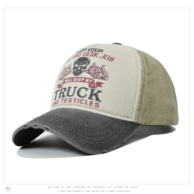 Wholesale Washed Distressed Hole Hat Printed Baseball Cap ACC-HT-XuP002