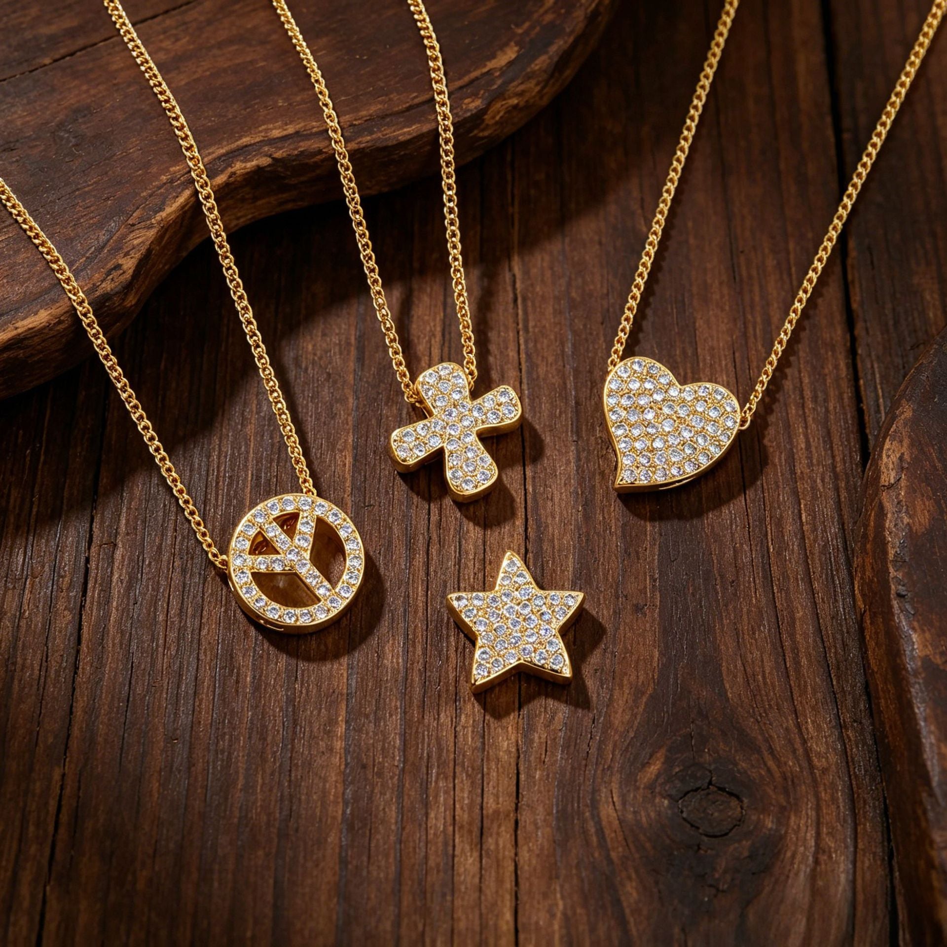 Wholesale Heart Shape Gold Plated Copper Necklace Trendy Fashion Accessory for Gift Boutique Resale