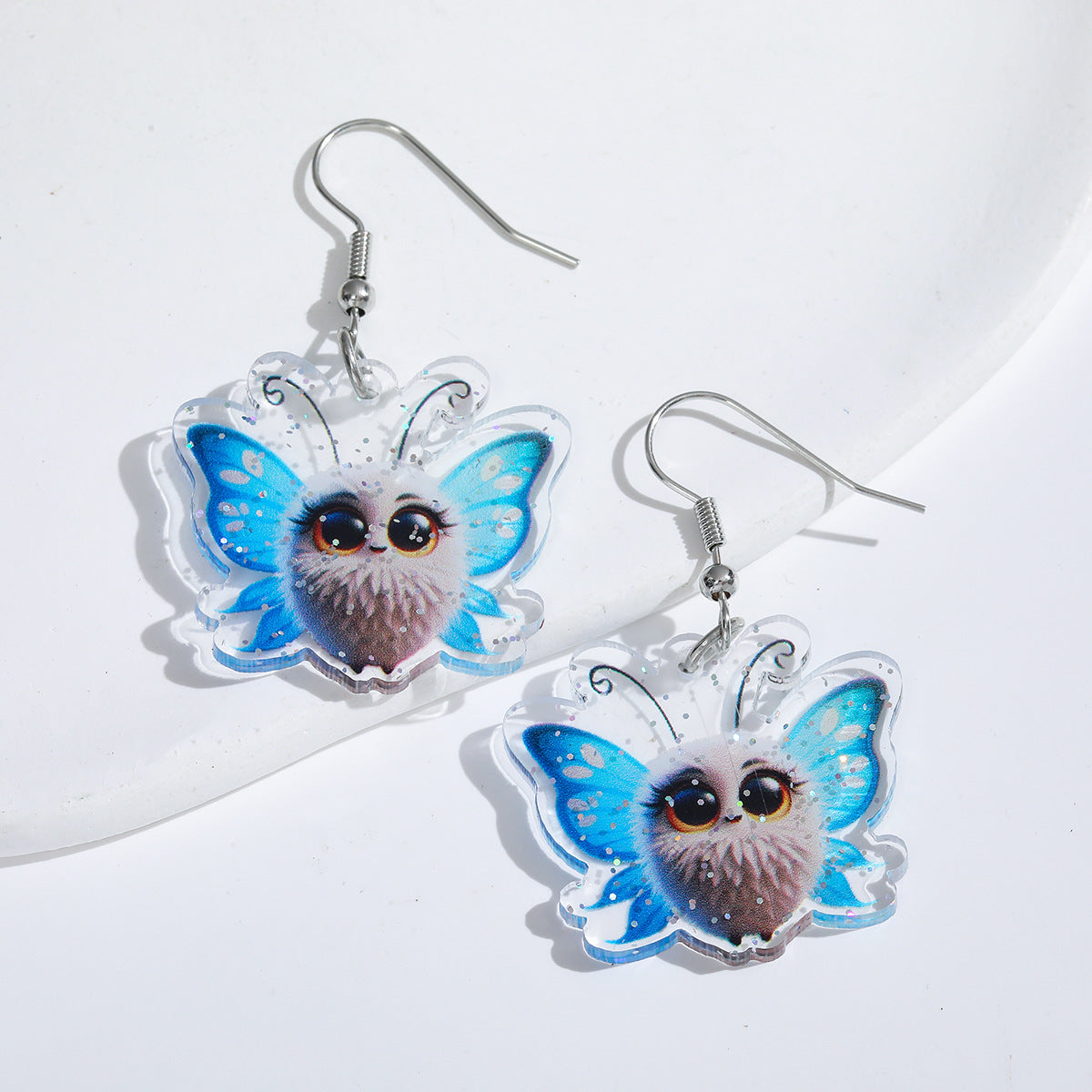 Wholesale Gradient Butterfly Colorful Acrylic Earrings ACC-ES-AnDao040