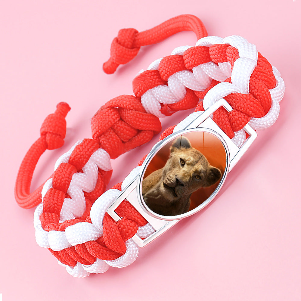 Wholesale Braided animal lion adjustable bracelet