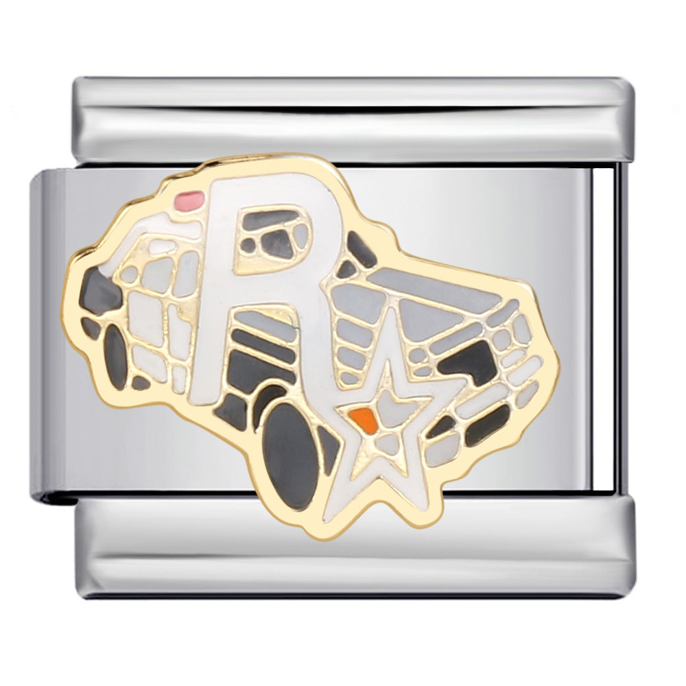 Wholesale Italian Charm Bracelet 9mm DIY Splicing Removable Fire Engine Series Stainless Steel Composable Bracelet