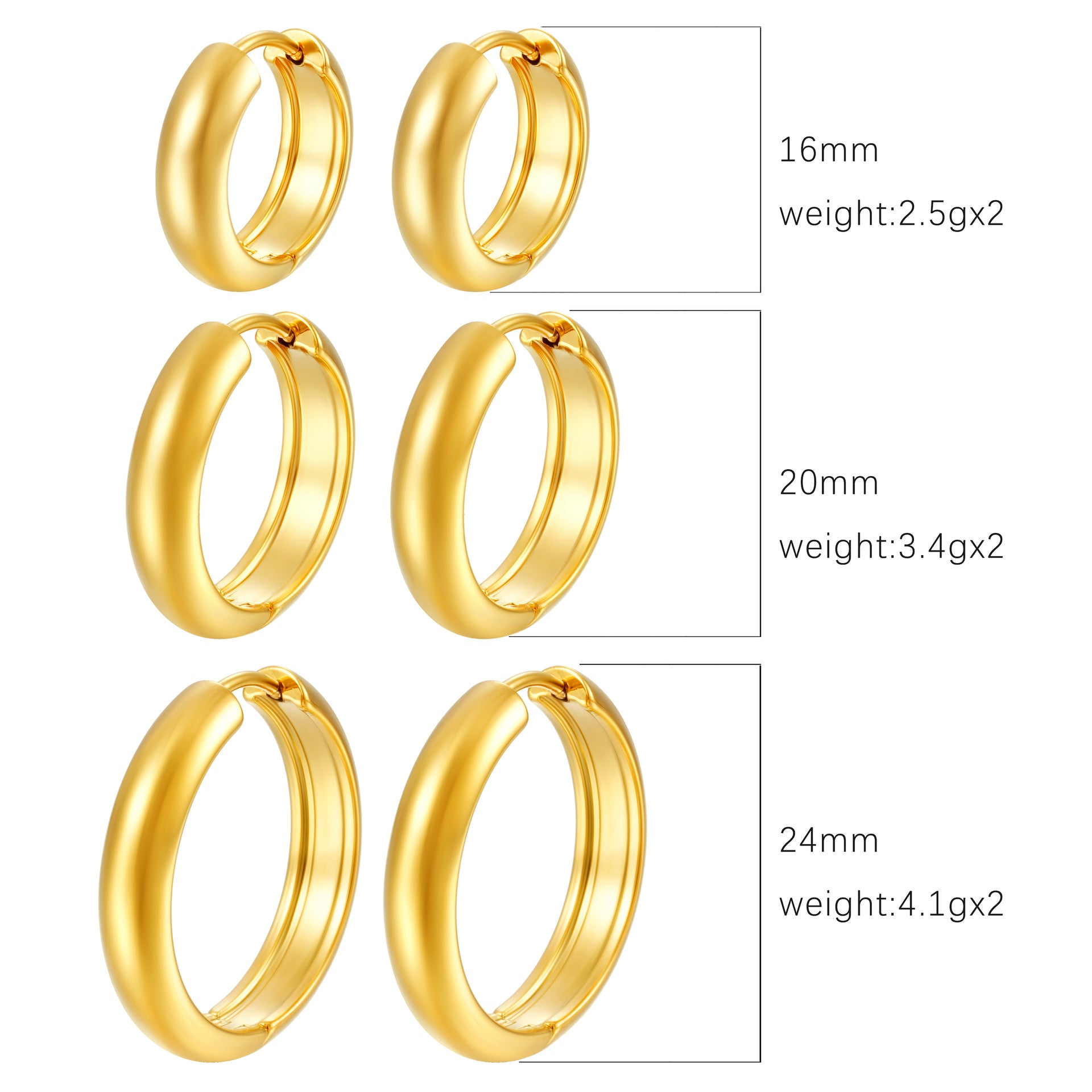 Wholesale Stylish 5mm Round Spherical Stainless Steel 18K Gold Plated Earrings Fashion Accessory