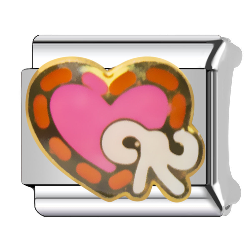 Wholesale Heart-Shaped Italian Module Bracelet Stainless Steel Dripping Oil Fashion Jewelry Accessory Gift