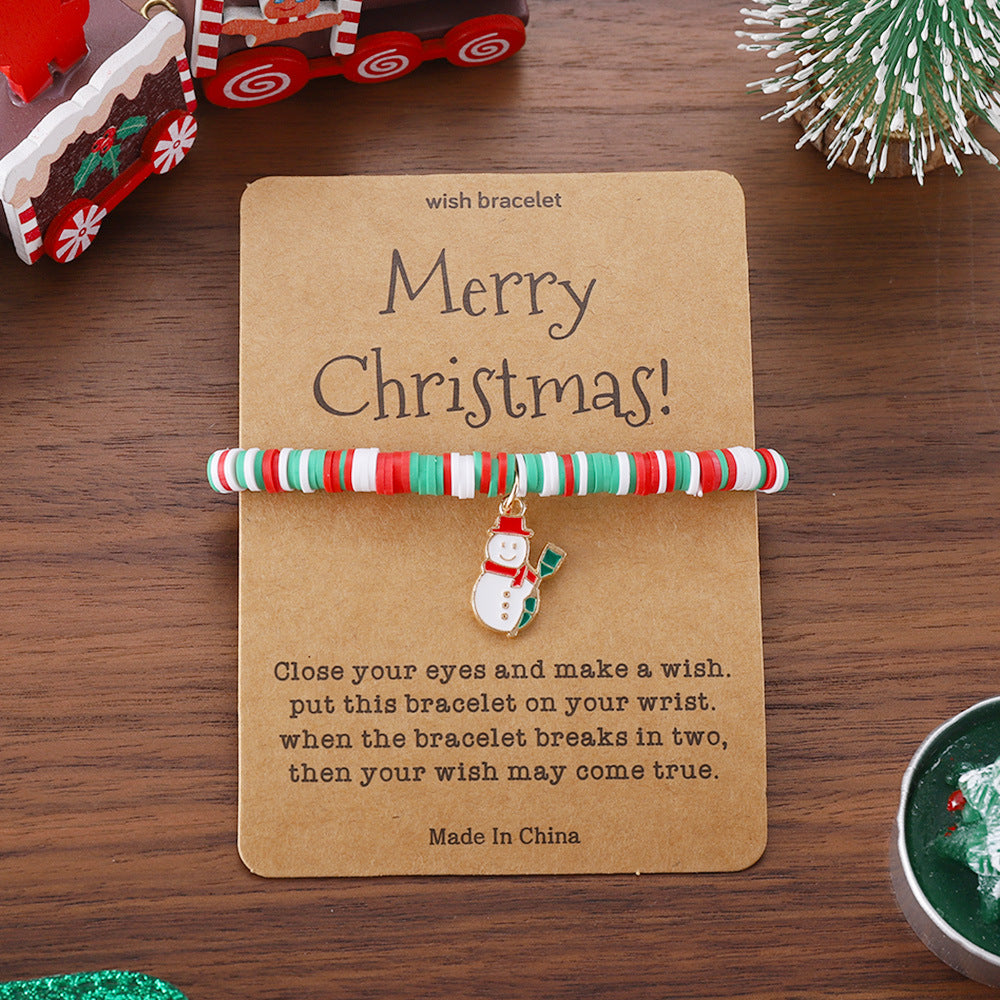 Wholesale Christmas Cute Elk Christmas Tree Braided Bracelet ACC-BT-ChuLian001