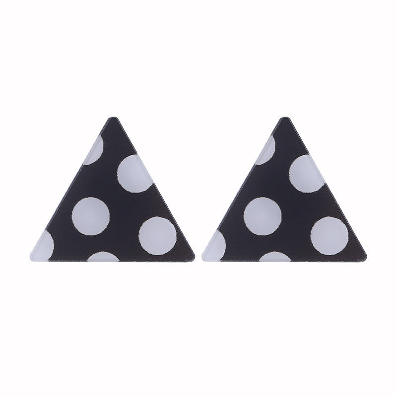 Wholesale Exaggerated Polka Dot Black and White Polka Dot Acrylic Earrings