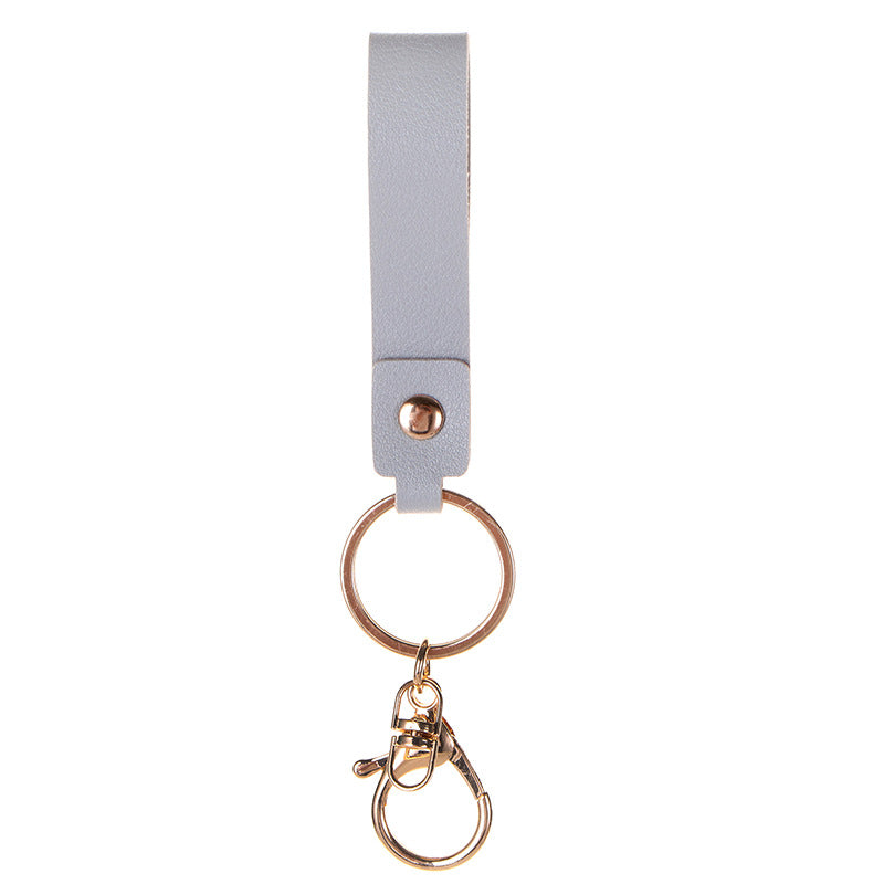 Wholesale Leather Keychain Hand Strap Cute Minimalist Business Gift Wedding Favor Black Car Key Accessory