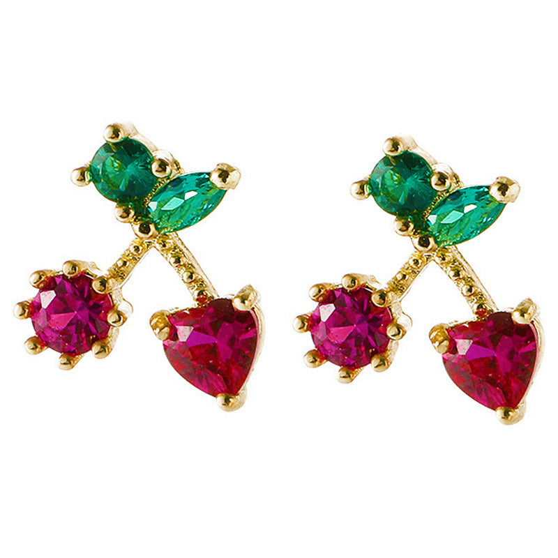 Wholesale  long cherries earrings creative  cute cherry earrings