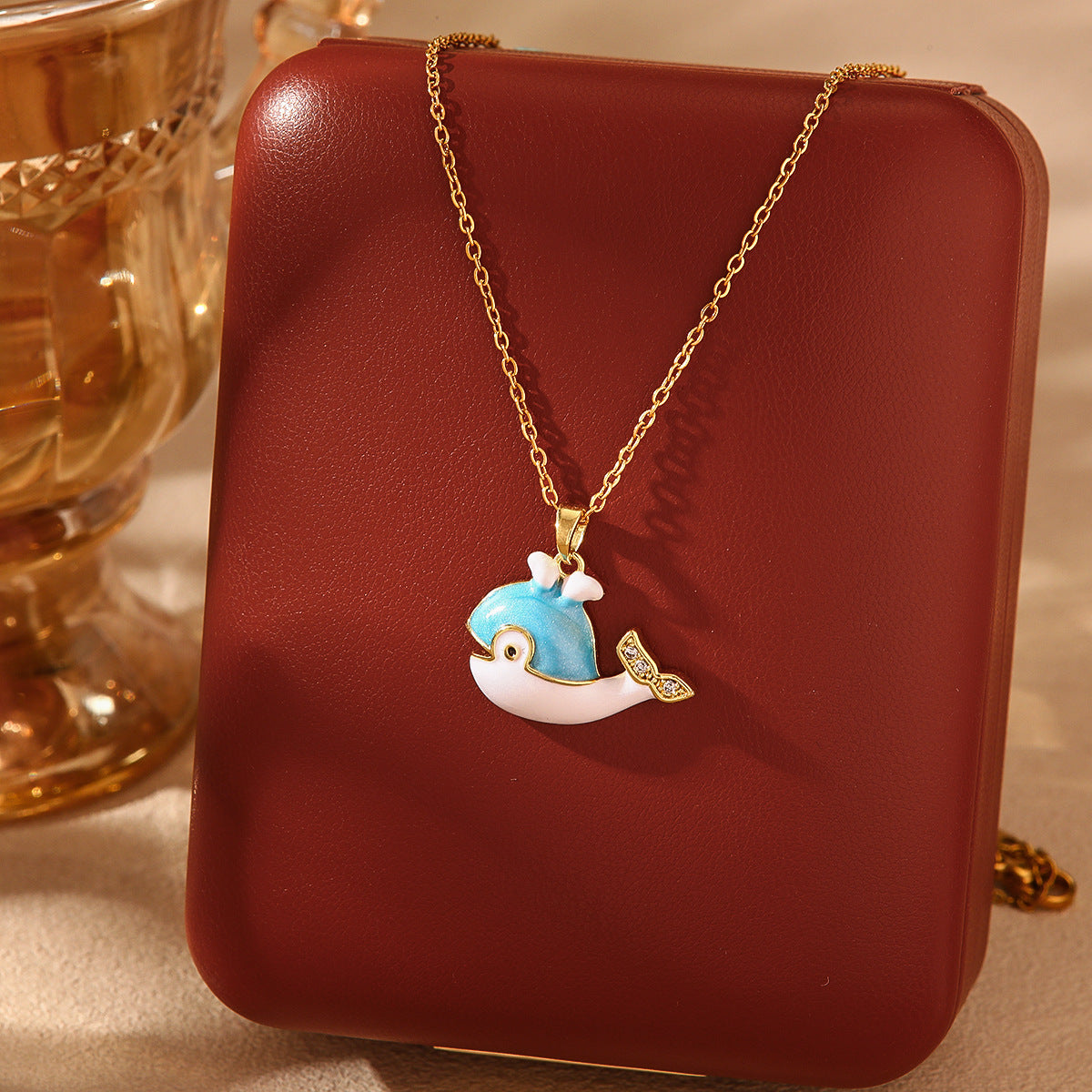 Wholesale  Summer Shell Mermaid Tears Titanium Steel Necklace