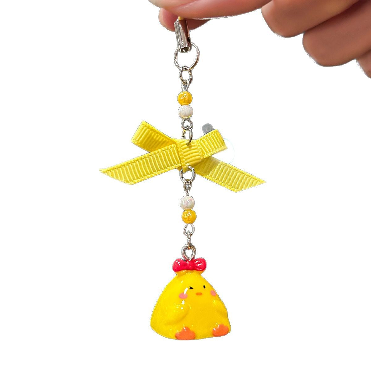 Wholesale Cute Chick Beaded Mobile Phone Chain Keychain