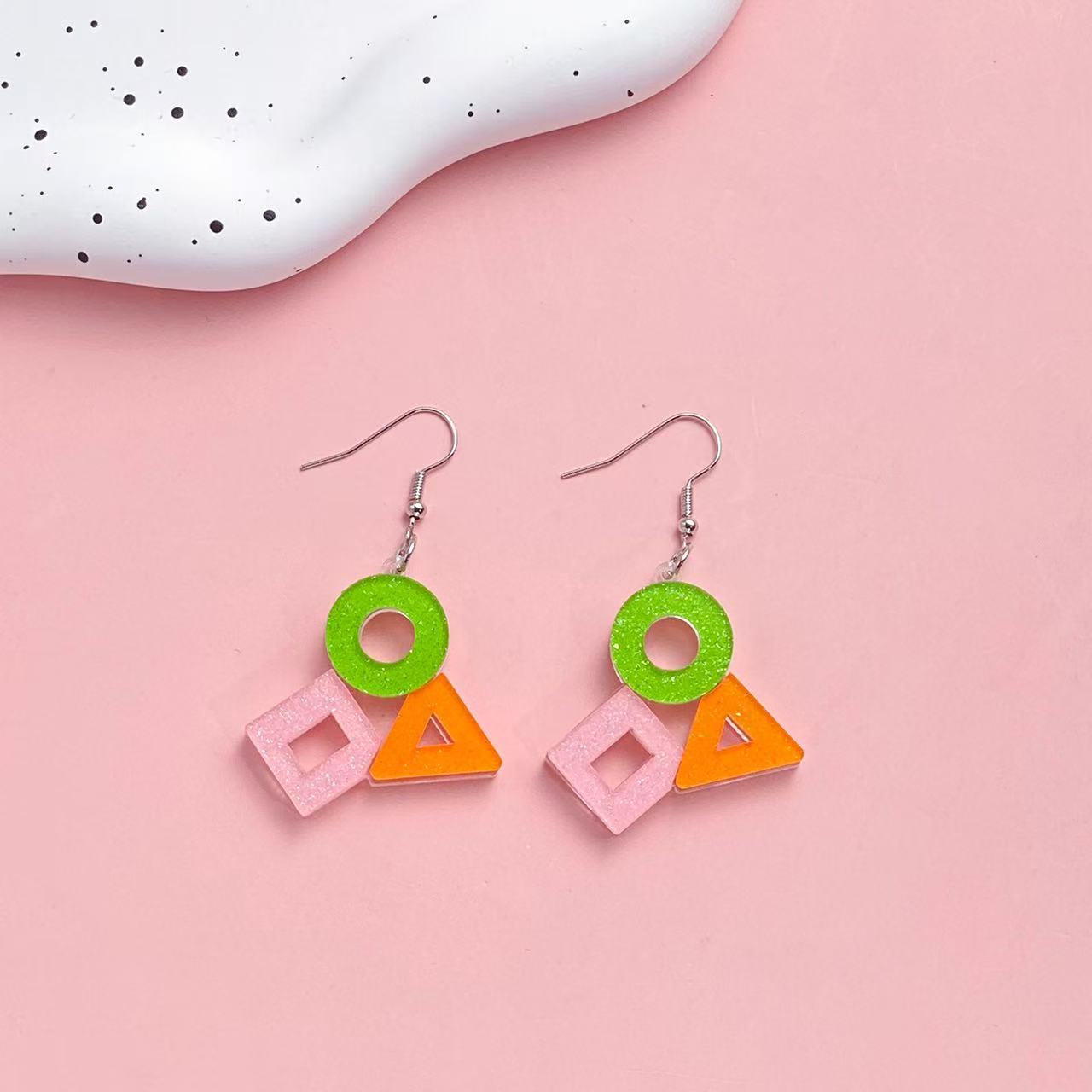 Pendientes acrílicos geométricos de moda al por mayor