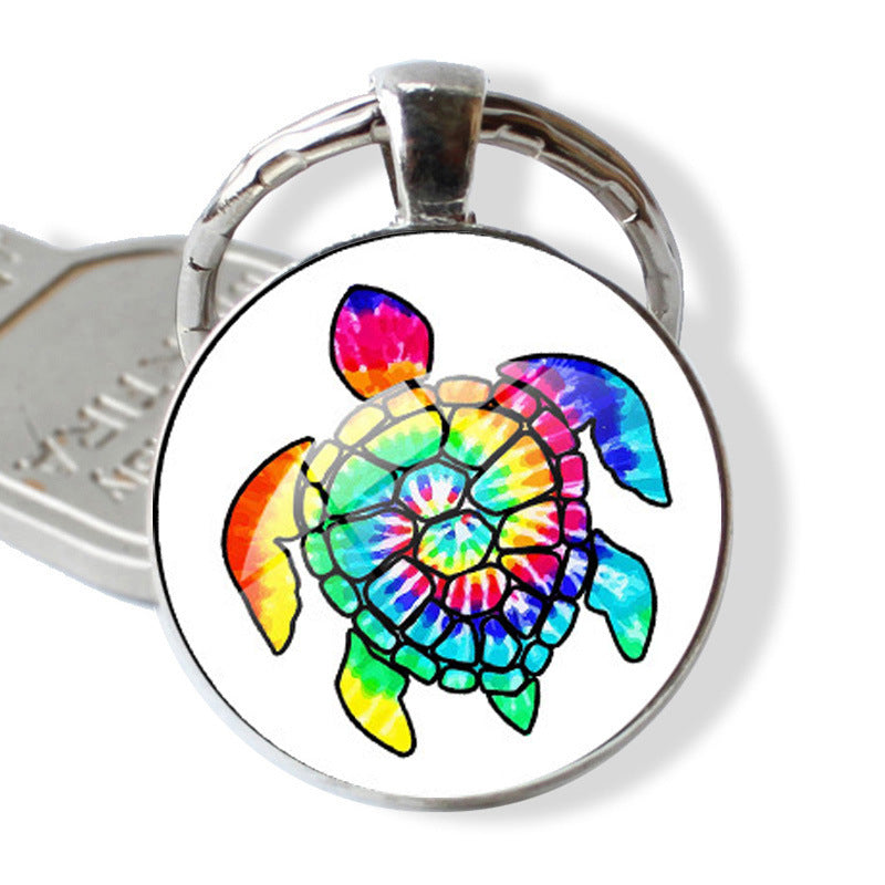 Wholesale Rendering of Colored Turtle Keychain Pendants, Time Gemstones, Turtle Keychains ACC-KC-JiaYun002