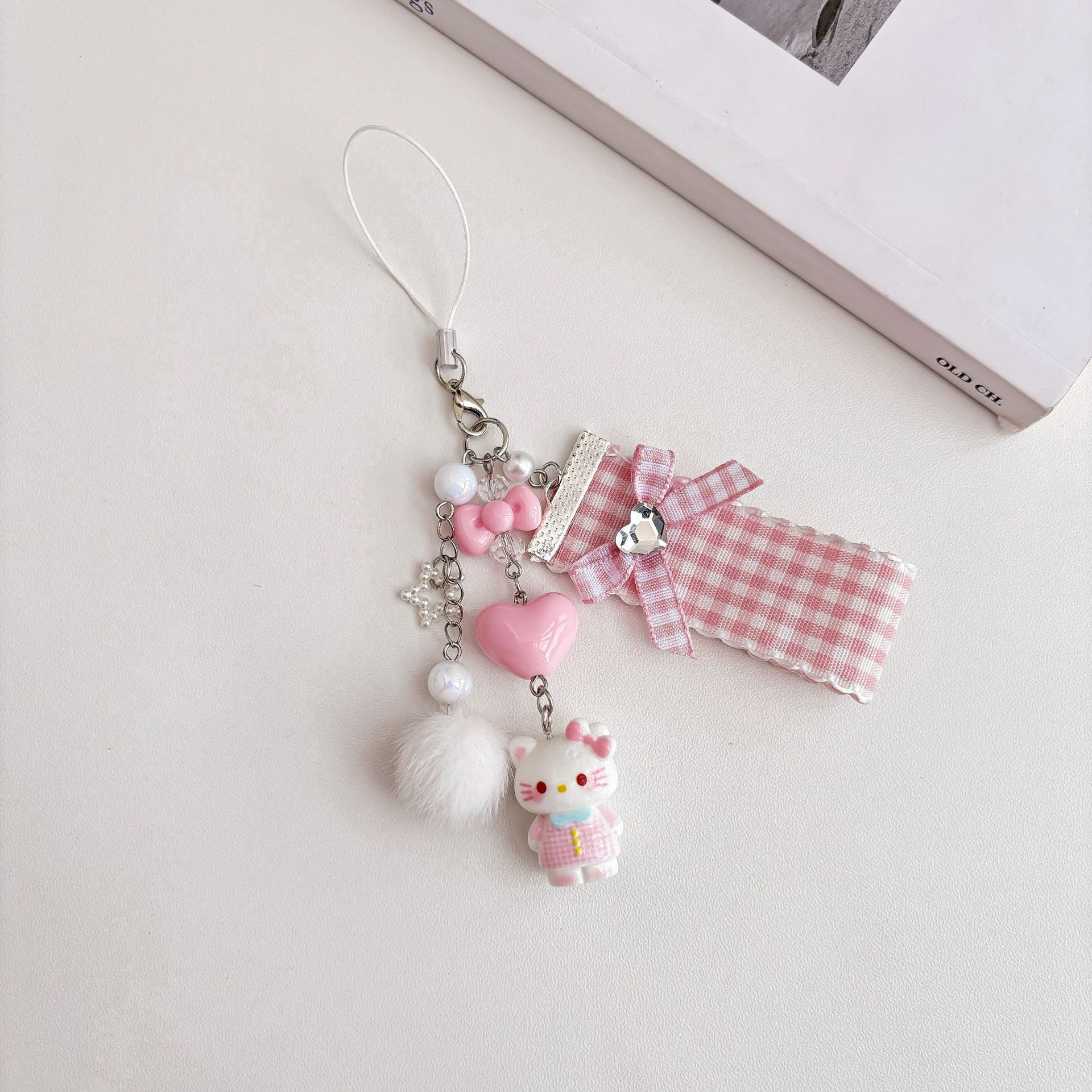Wholesale  Bow Cat Mobile Phone Chain Keychains