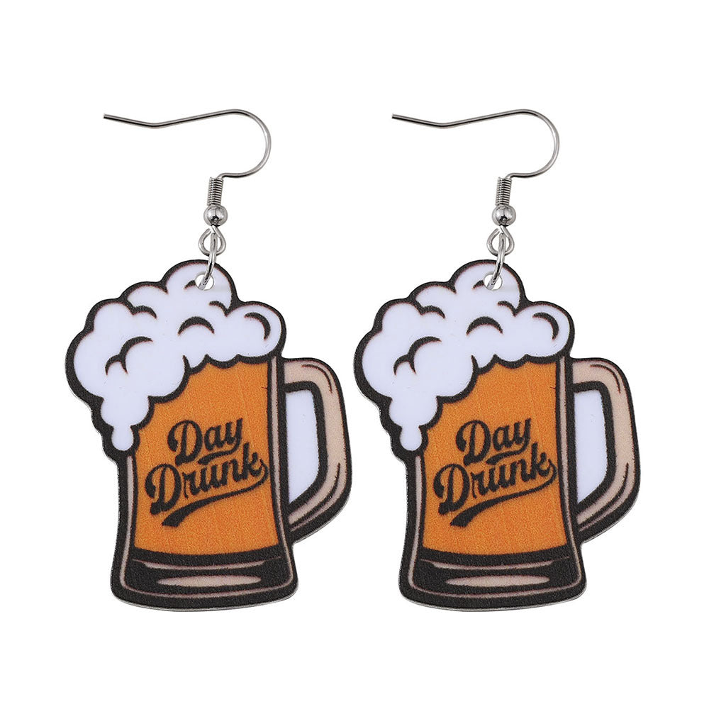 Wholesale Summer Style Beach Party Beer Mug Acrylic Earrings ACC-ES-ChuLian092