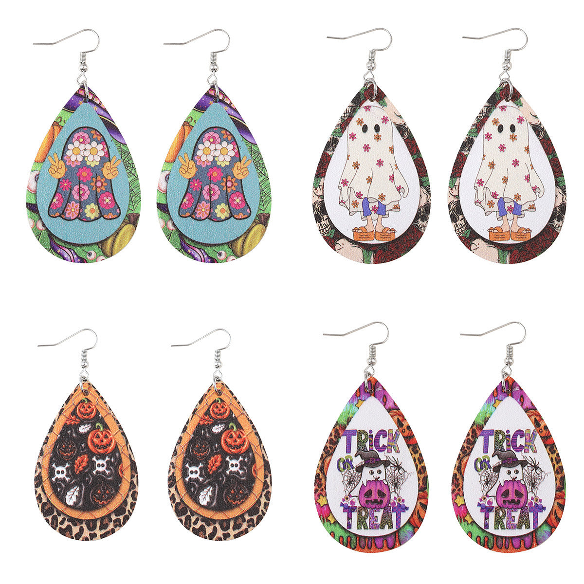Wholesale  Gothic Style Cute Flower Ghost Pumpkin Skull Drop Earrings