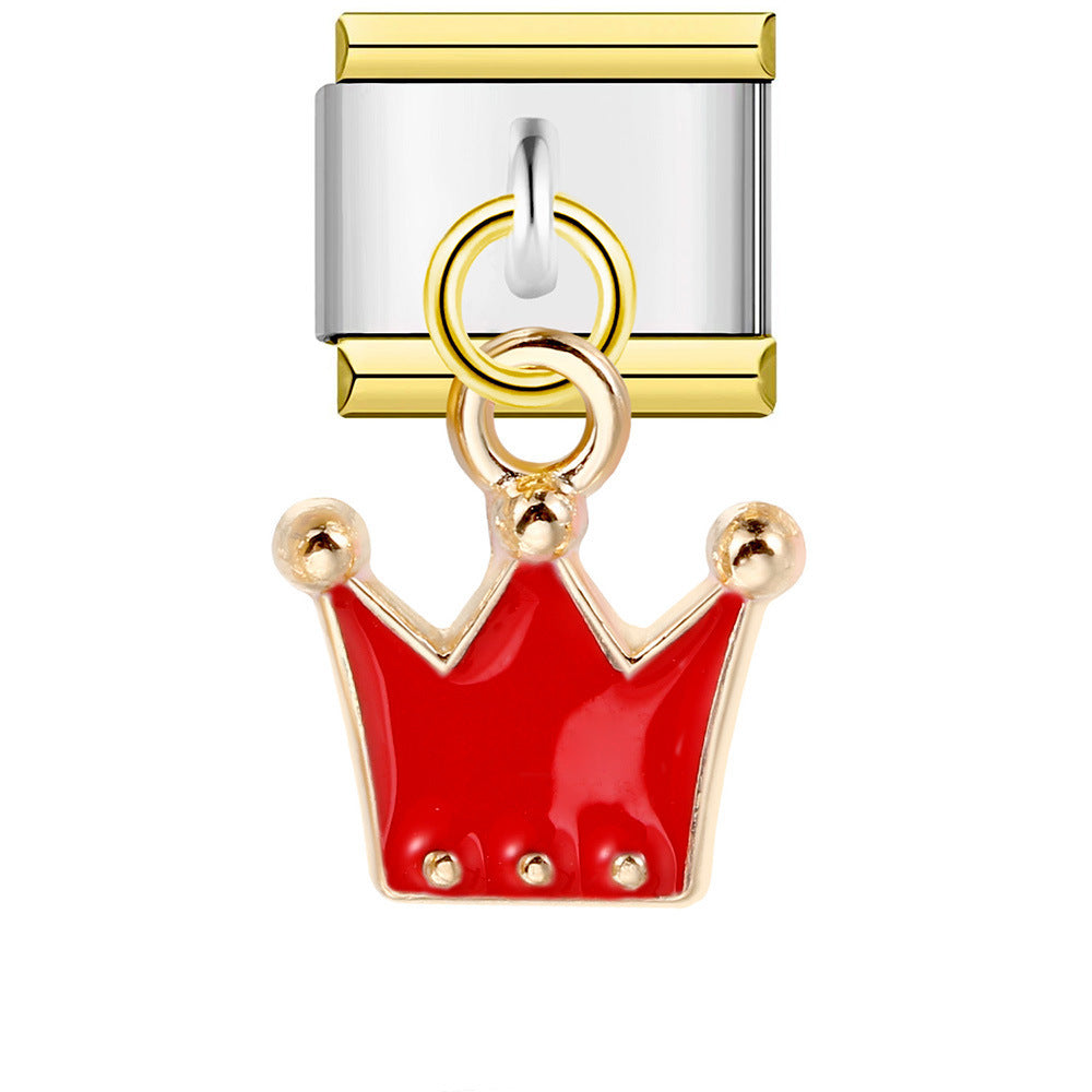 Pulsera de encanto italiano de 5 piezas al por mayor 9 mm Diy empalmante lindo creativo colgante de acero inoxidable componible brazalete