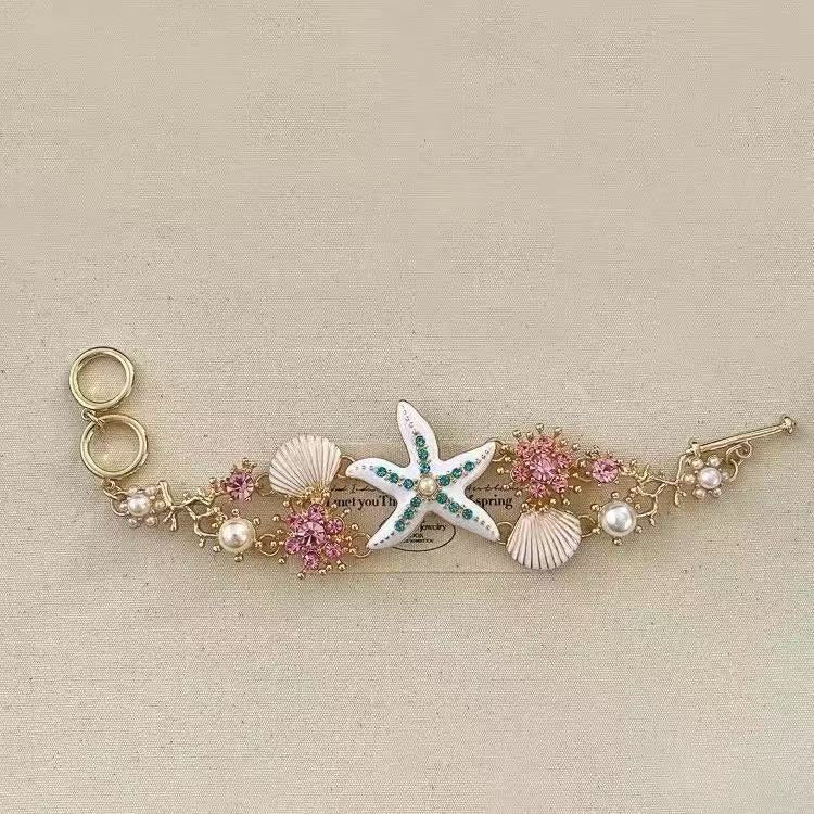 Wholesale Niche Seaside Shell Star Bracelet Alloy Electroplated Beach Vacation Fashion Accessory