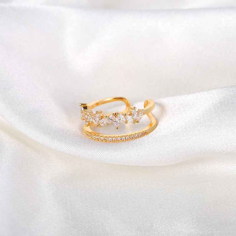 Anello aperto con diamante flash all'ingrosso