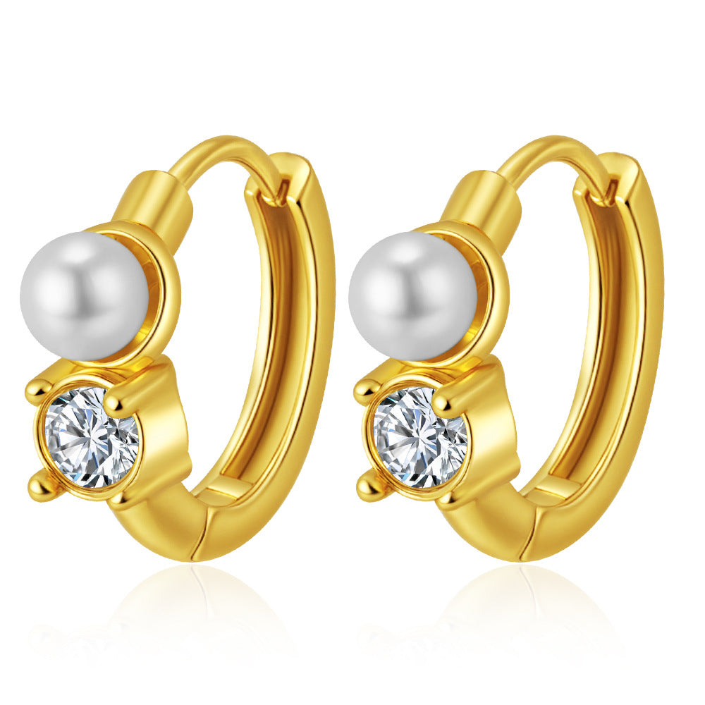 Wholesale Zircon Earrings Stainless Steel 18K Plated Trendy Jewelry Accessory for Women