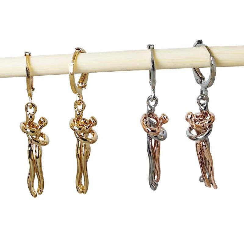 Wholesale couple  love earrings  lovers hug pendant necklaces earrings