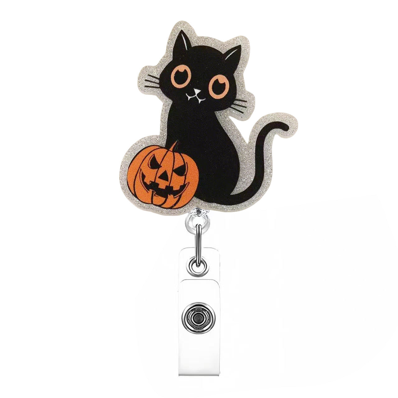 Wholesale Acrylic Retractable Badge Reel Lanyard  Pumpkin Design Nurse ID Card Holder Fashion Accessory Boutique Resale