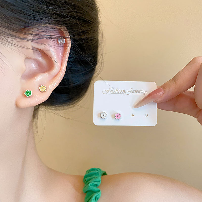 Wholesale Colorful Floral Stud Earrings