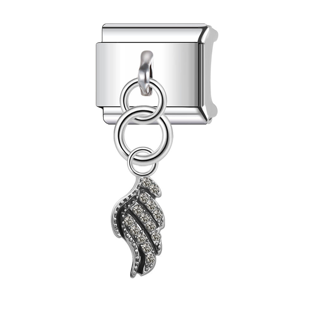 Wholesale Italian Charm Bracelet 9mm DIY Splicing Five-pointed Star Pendant Stainless Steel Composable Bracelet