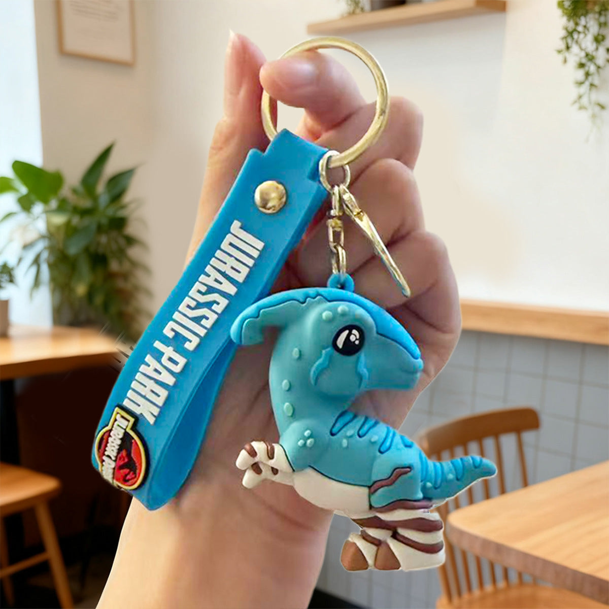 Commercio all'ingrosso dinosauro giurassico portachiavi ciondolo cartoon anime Tyrannosaurus Rex Triceratops