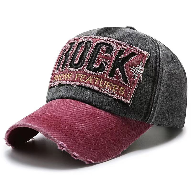 Wholesale Black Washed Cotton Embroidered Baseball Cap For Men Korean Style Casual Fashion Accessory Gift Boutique Resale