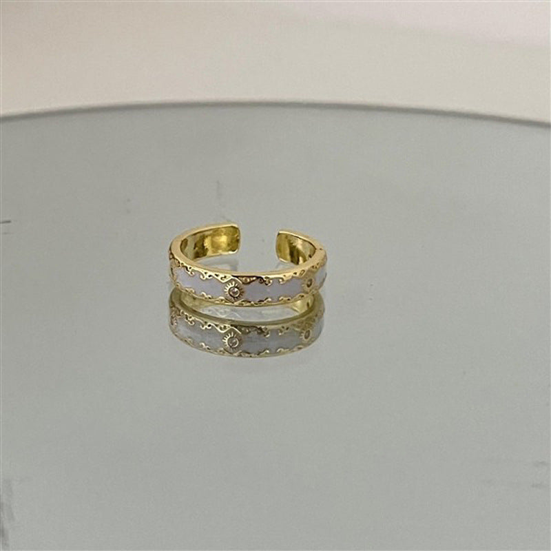 Wholesale  Enamel Star Blue Open Ring Light Luxury Personalized Ring