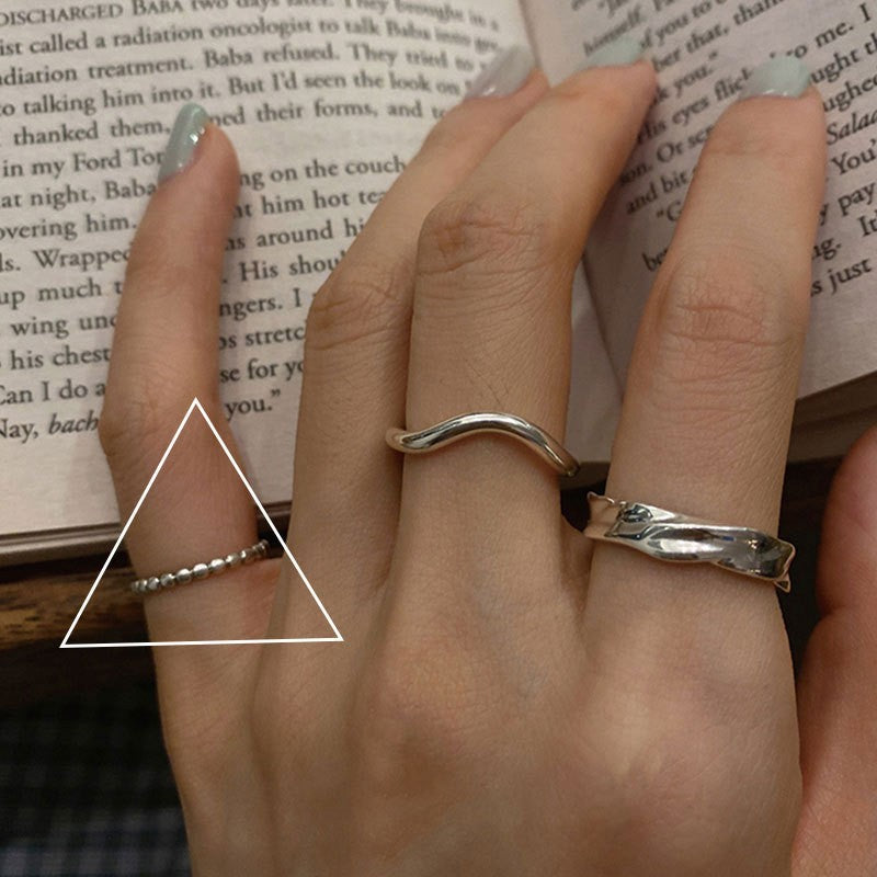 Wholesale Wave Letters 925 Sterling Silver Open Index Finger Ring ACC-RS-YaoFeng004