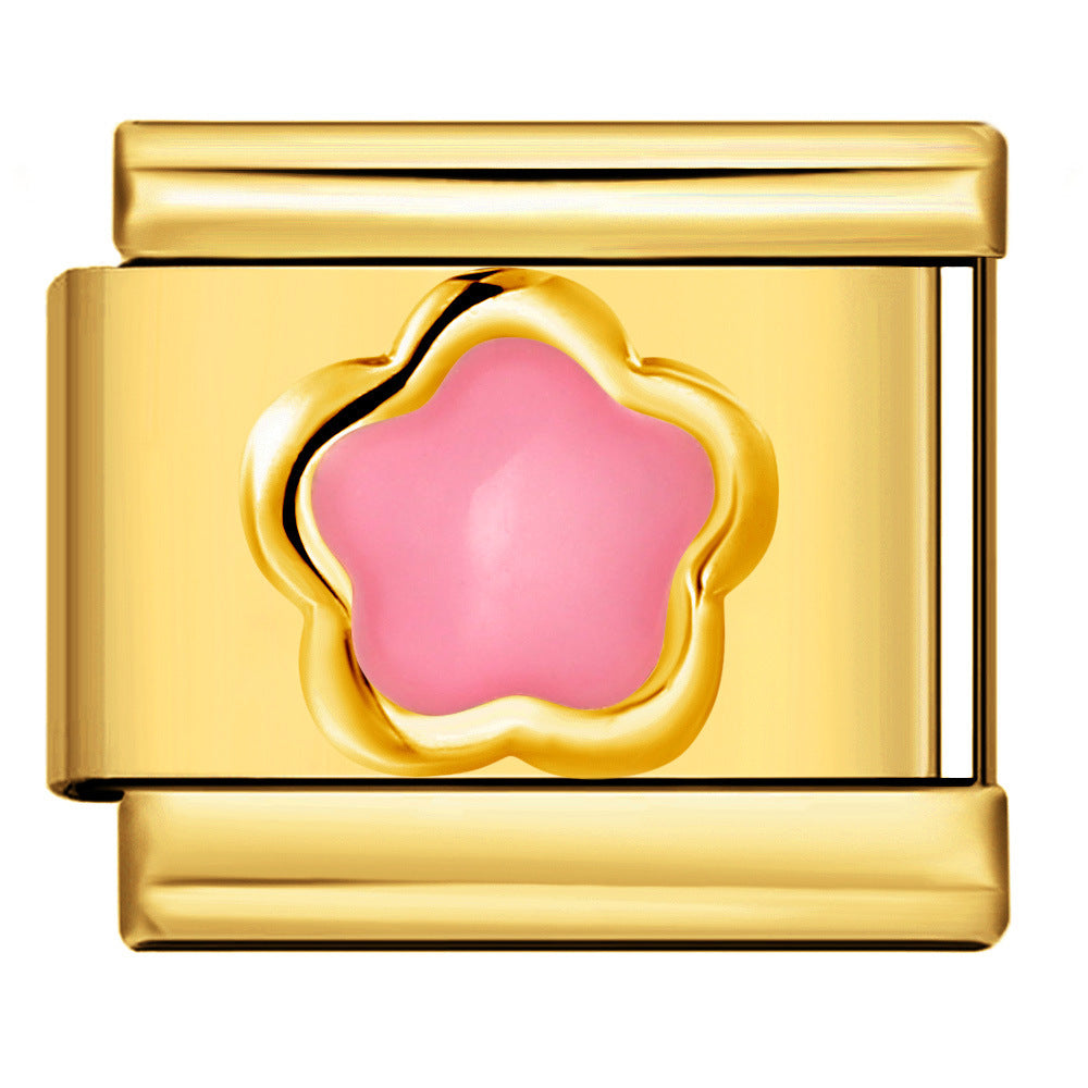 Wholesale Italian Charm Bracelet 9mm DIY Splicing Removable Flowers Stainless Steel Composable Bracelet