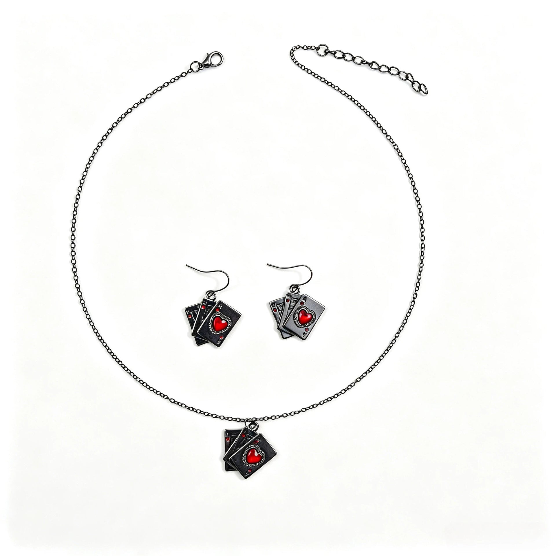 Wholesale Zinc Alloy Electroplated Gothic  Necklace Earrings Set Trendy Jewelry Accessory Gift Boutique Resale