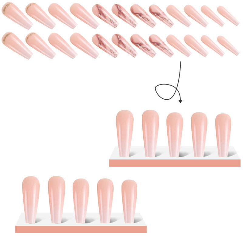Wholesale Press on Nails Kits Gradient Marble Plastic Nail Enhancements ACC-NS-MeiSu021