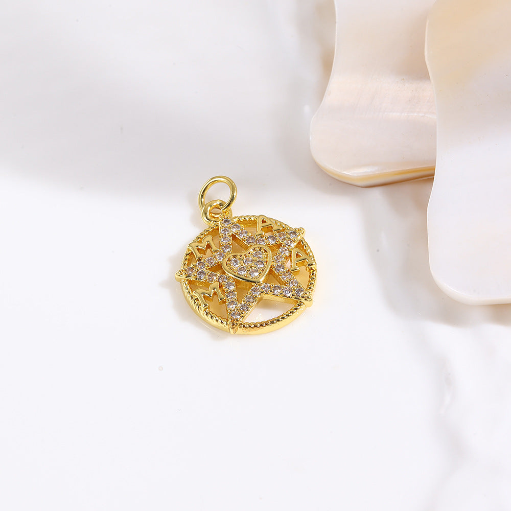 Wholesale Plated 18K Round Five-Pointed Star Necklace