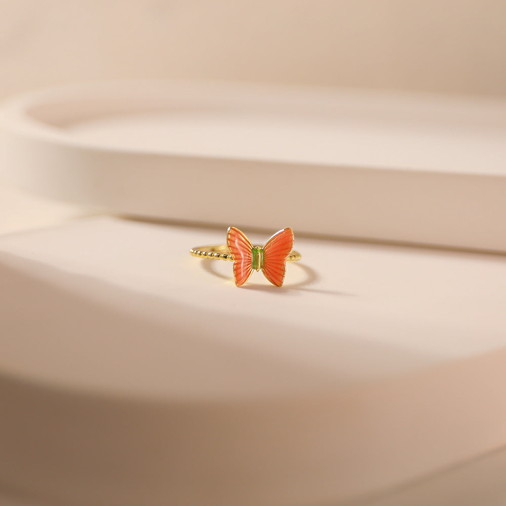 Wholesale S925 Silver Plated 18k Retro Design Sense Butterfly Ring