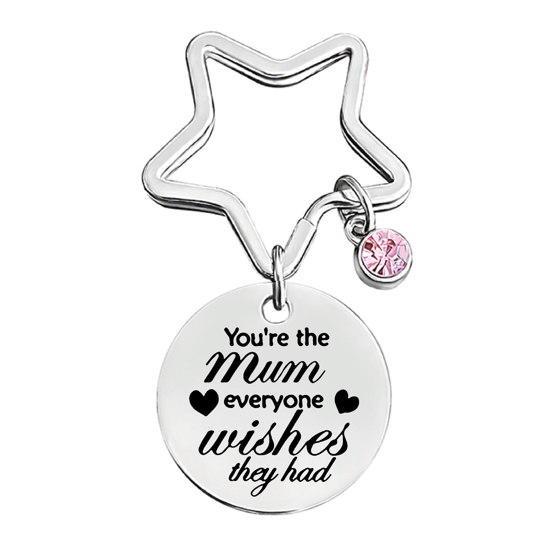 Wholesale Pink Diamond Family Holiday Gift Mother's Day Metal Keychain ACC-KC-Ganggu024