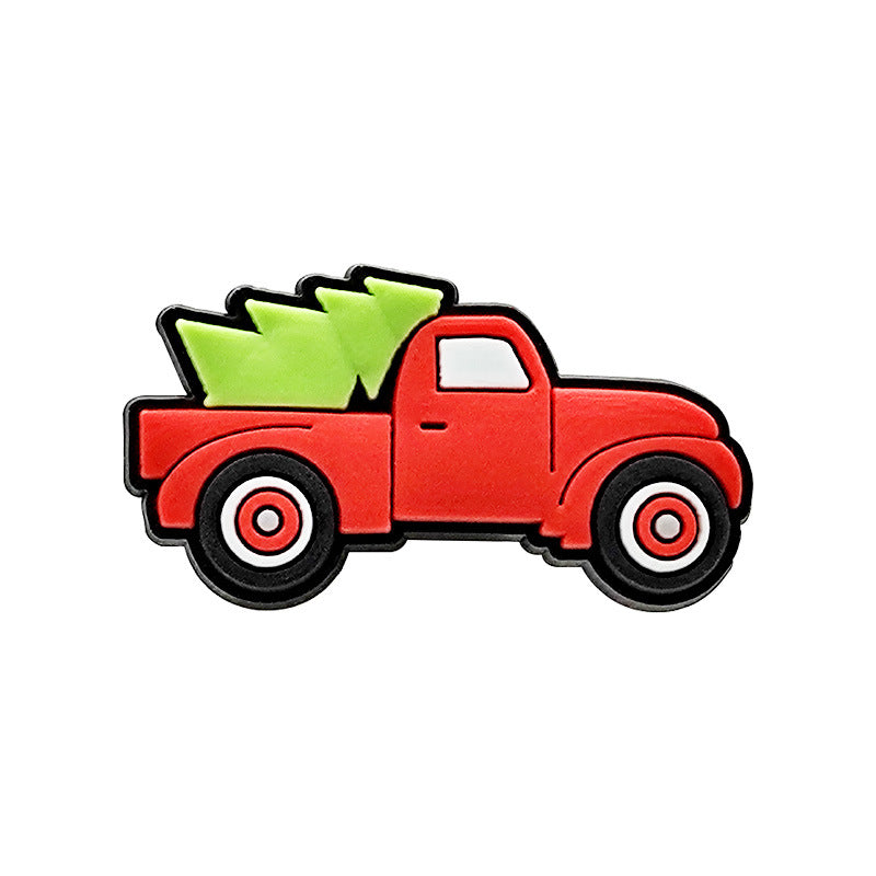 Wholesale Random 100pcs Cute Cartoon Christmas PVC Soft Rubber Shoe Buckle Decoration ACC-SC-YiBang006