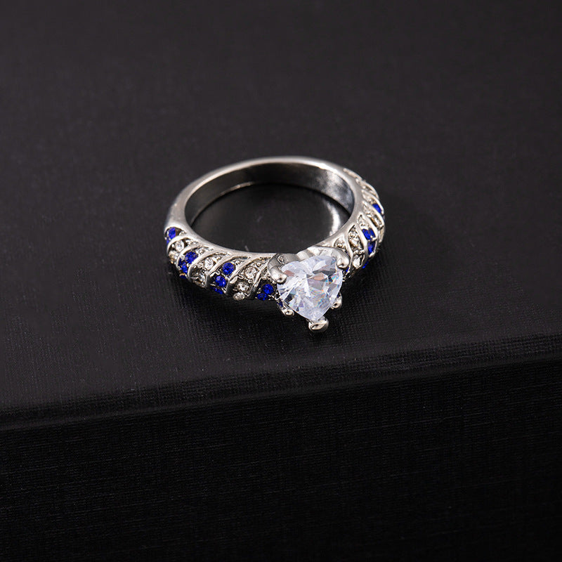 Wholesale Vintage Red Zircon Ring Set for Men and Women,  Alloy Jewelry Accessory
