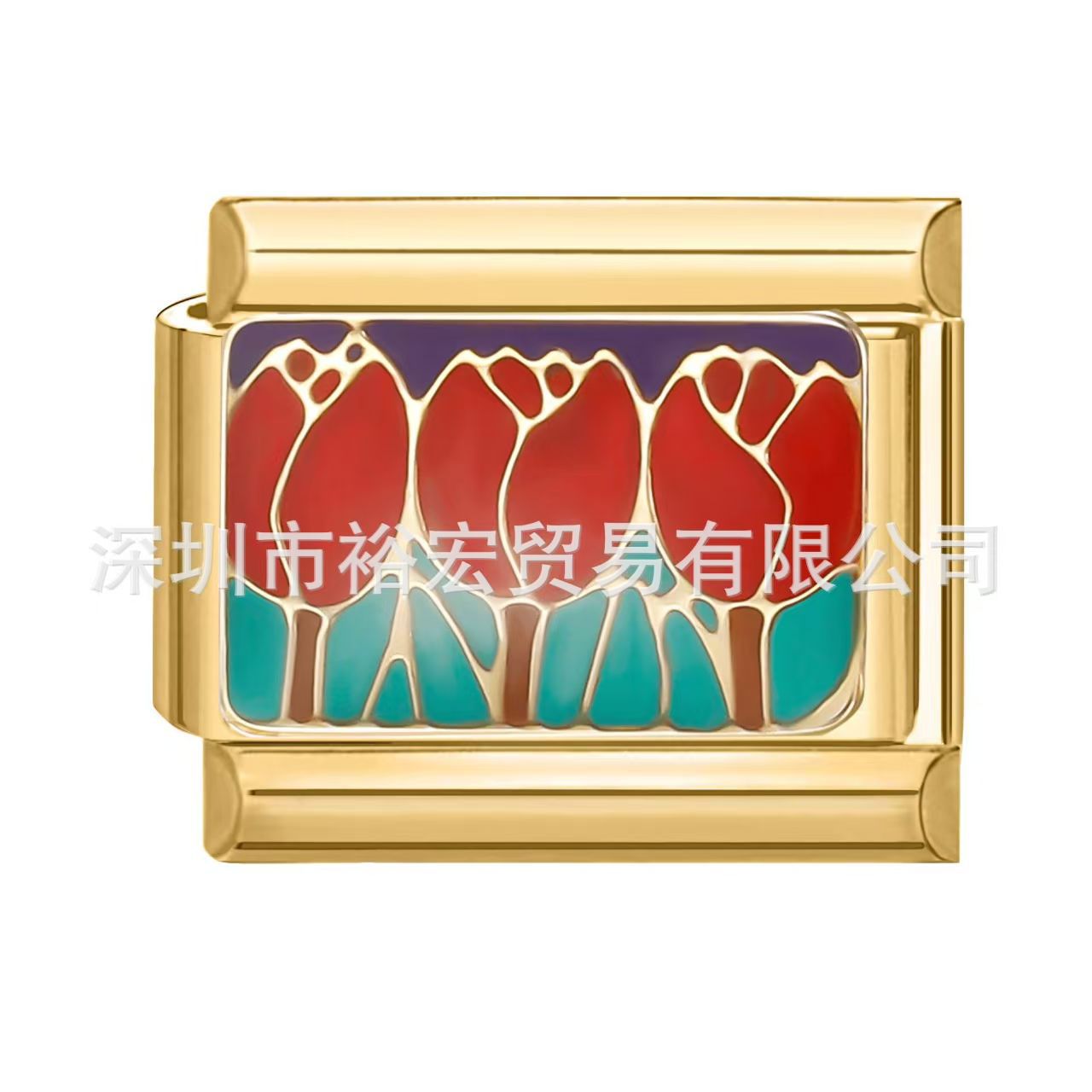 Wholesale Electroplated Stainless Steel Cartoon Food Charms Italian Bracelet DIY Supplies
